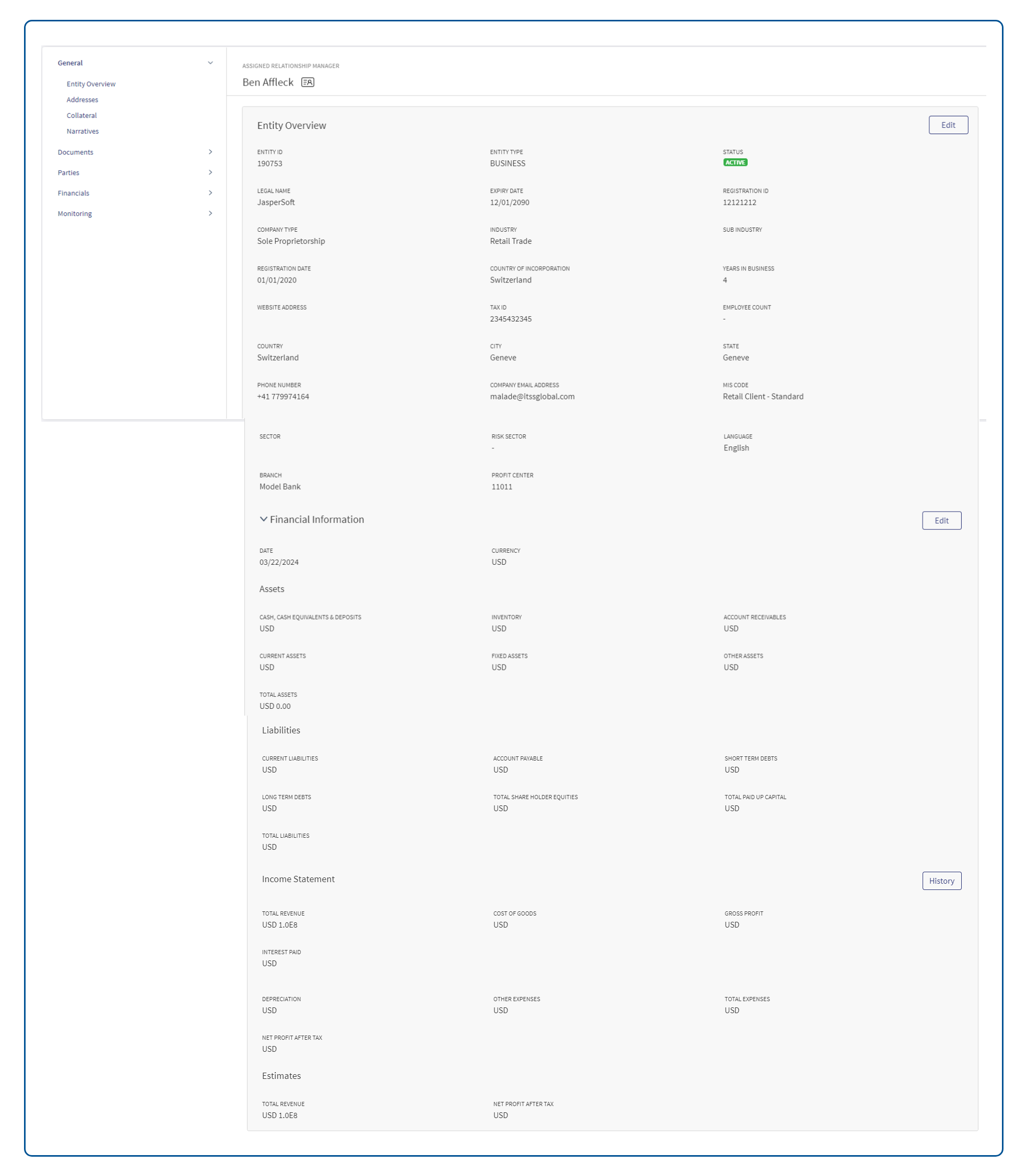 Entity Overview Entity Overview